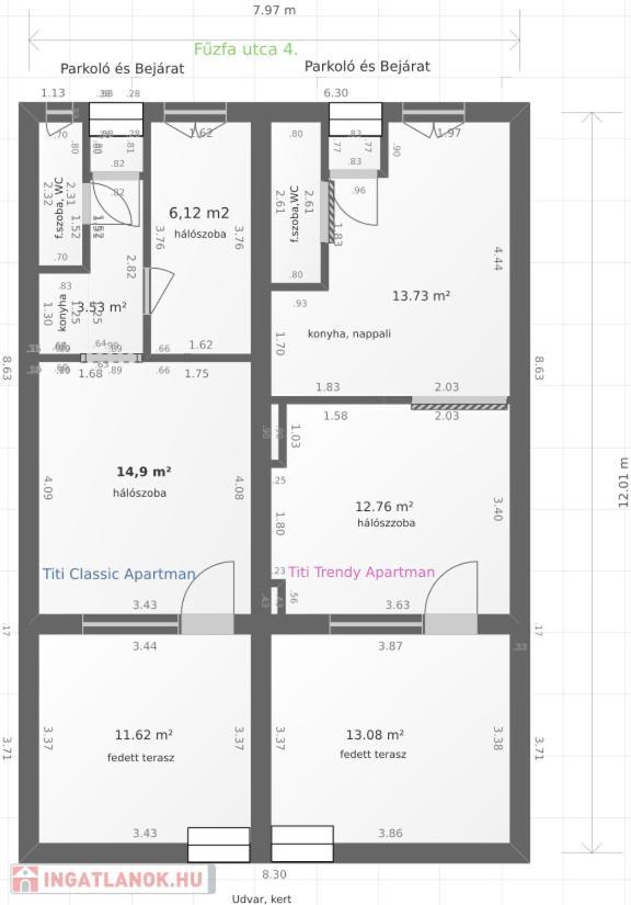 Titi Classic & Trendy Apartman Bük Eksteriør billede